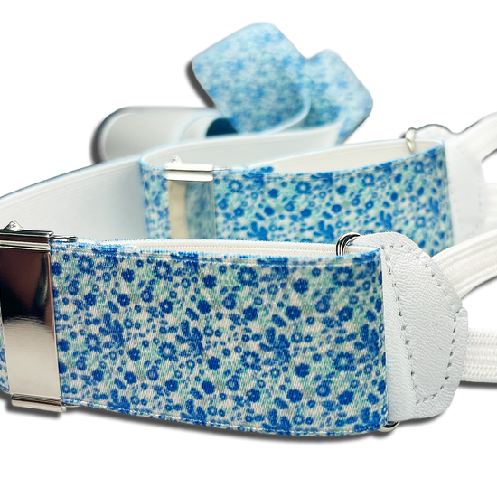 Azalia Floral Suspenders - Light Blue - KK & Jay Supply Co.