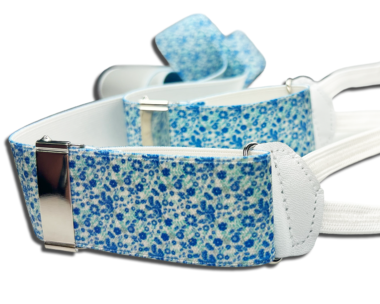 Azalia Floral Suspenders - Light Blue - KK & Jay Supply Co.