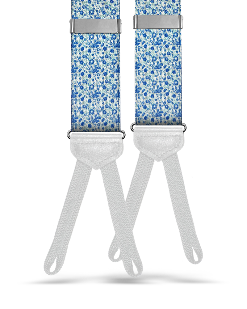 Azalia Floral Suspenders - Light Blue - KK & Jay Supply Co.