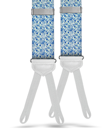 Azalia Floral Suspenders - Light Blue - KK & Jay Supply Co.