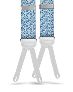 Azalia Floral Suspenders - Light Blue - KK & Jay Supply Co.