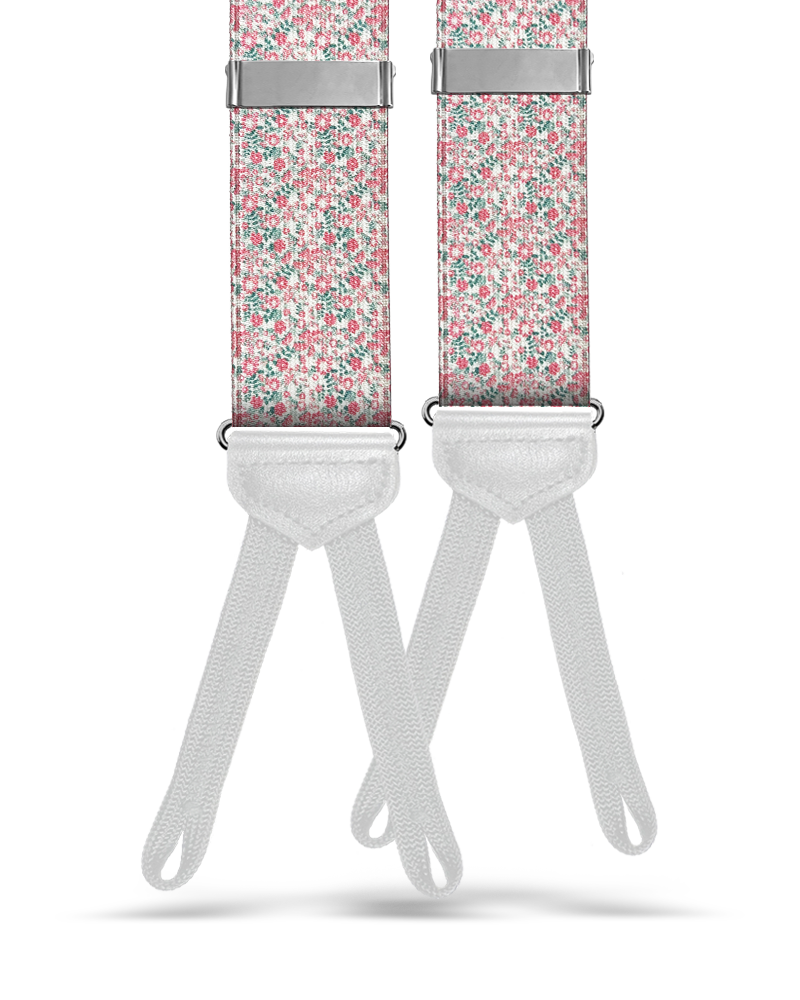 Azalia Floral Suspenders - Pink - KK & Jay Supply Co.