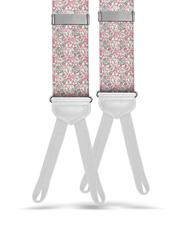 Azalia Floral Suspenders - Pink - KK & Jay Supply Co.