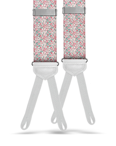 Azalia Floral Suspenders - Pink - KK & Jay Supply Co.