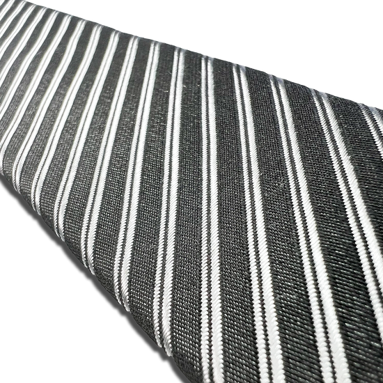 Cliff Rep Stripe Silk Suspenders - Charcoal - KK & Jay Supply Co.