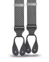 Cliff Rep Stripe Silk Suspenders - Charcoal - KK & Jay Supply Co.