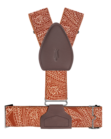 Sofia Paisley Red Sockless Shirttail Garters - KK & Jay Supply Co.