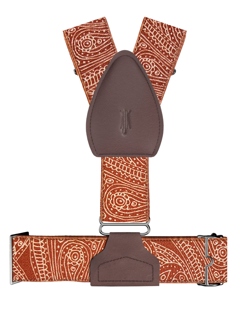 KK & Jay Supply Co. Sockless Sofia Red Paisley Shirt Stays