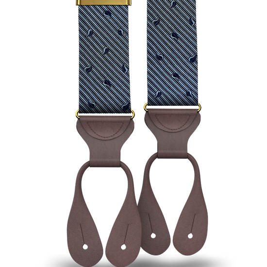 Florence Silk Suspenders - Blue - KK & Jay Supply Co.