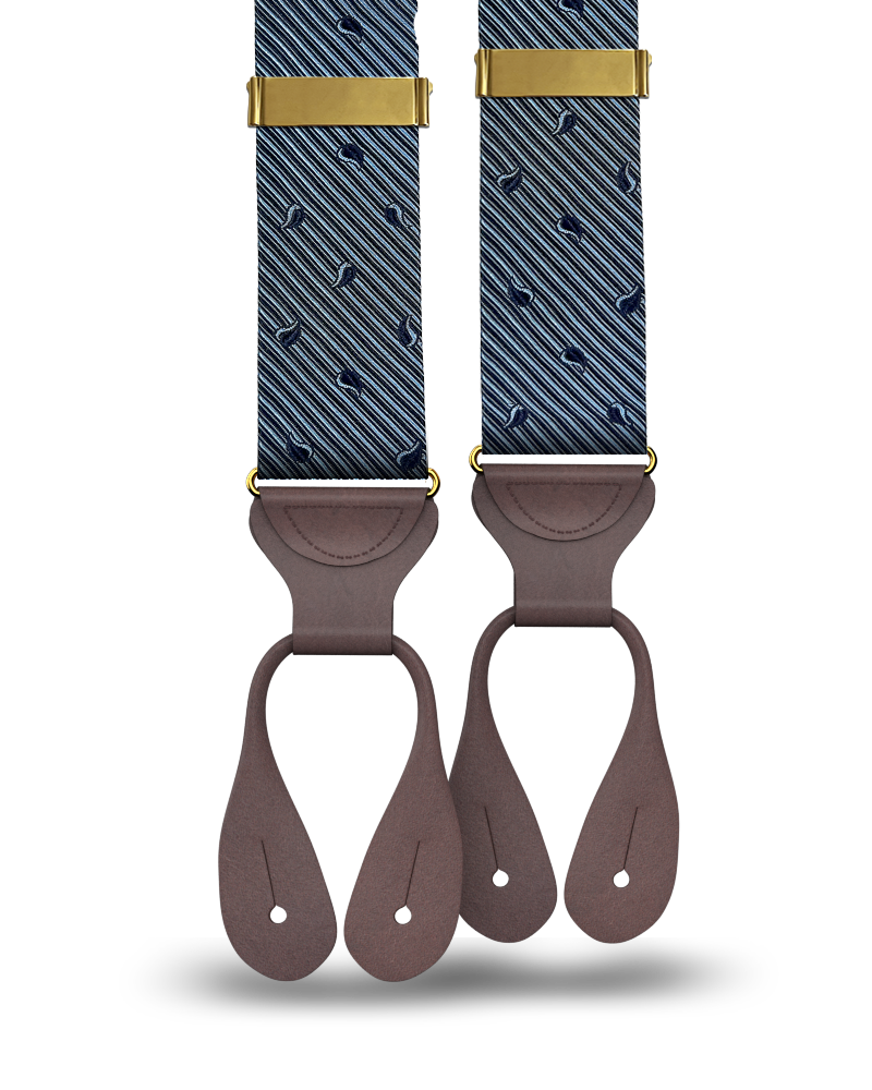 Florence Silk Suspenders - Blue - KK & Jay Supply Co.