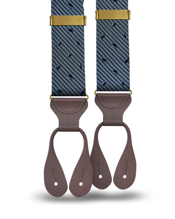 Florence Silk Suspenders - Blue - KK & Jay Supply Co.