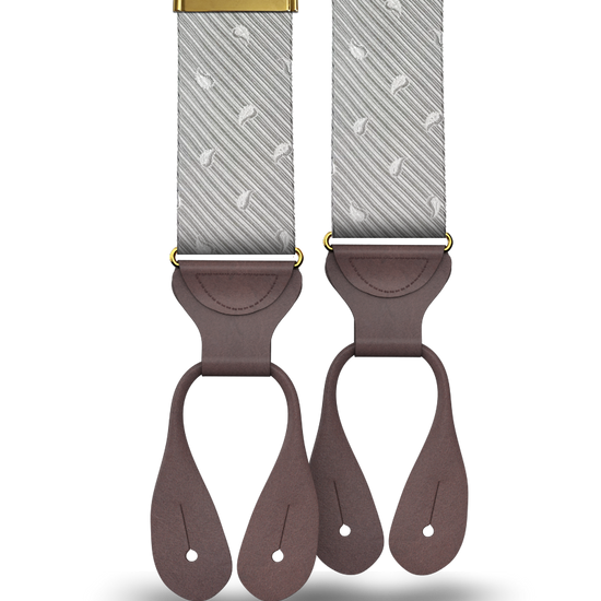 Florence Silk Suspenders - Grey - KK & Jay Supply Co.
