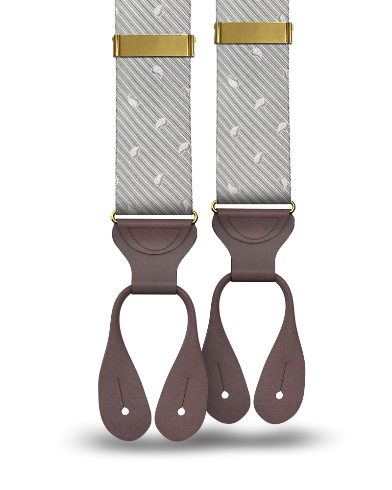 Florence Silk Suspenders - Grey - KK & Jay Supply Co.