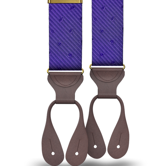 Florence Silk Suspenders - Purple - KK & Jay Supply Co.