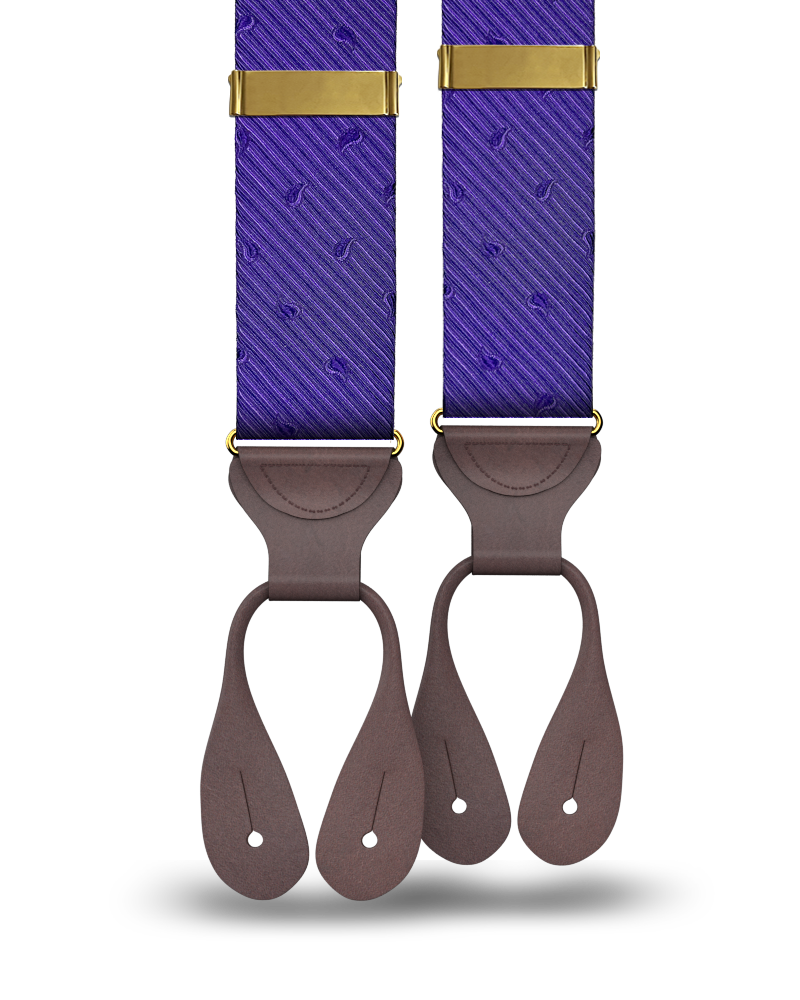 Florence Silk Suspenders - Purple - KK & Jay Supply Co.
