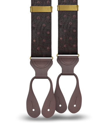 Vintage Hampshire Tonal Dot Suspenders - Brown - KK & Jay Supply Co.