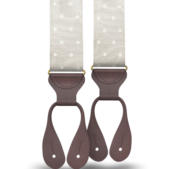 Vintage Hampshire Tonal Dot Suspenders - Ivory - KK & Jay Supply Co.