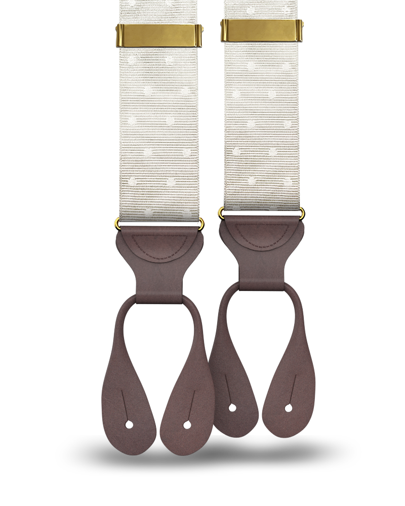 Vintage Hampshire Tonal Dot Suspenders - Ivory - KK & Jay Supply Co.