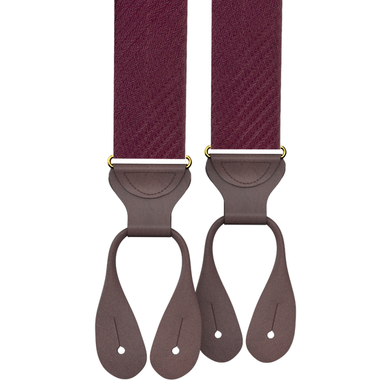 Harriman Silk Suspenders - Maroon - KK & Jay Supply Co.