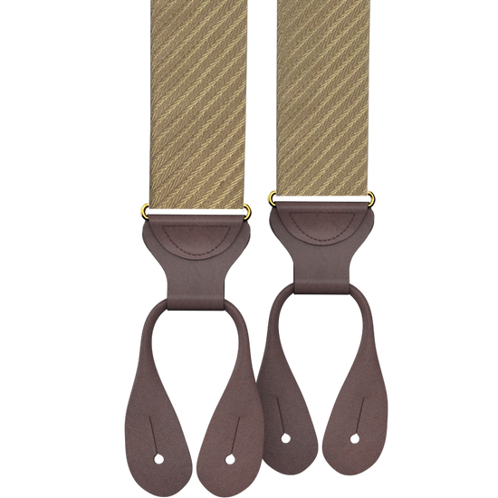 Harriman Silk Suspenders - Tan - KK & Jay Supply Co.