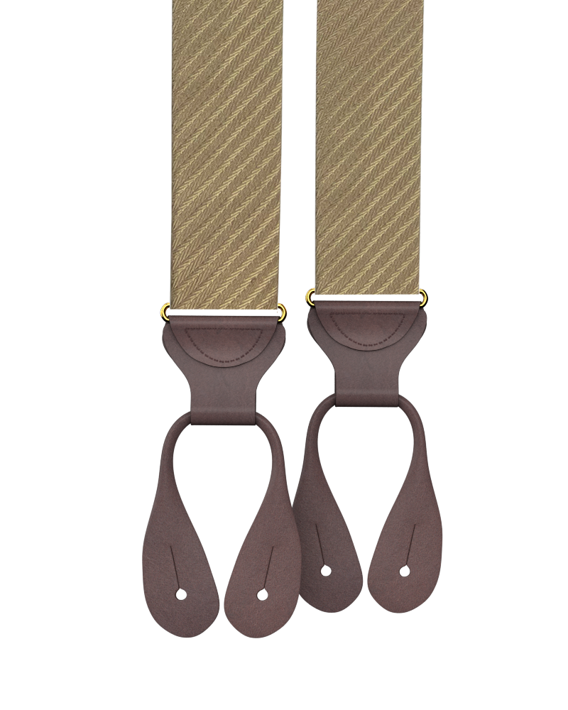 Harriman Silk Suspenders - Tan - KK & Jay Supply Co.