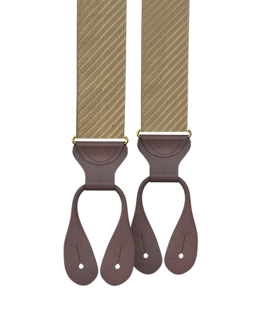 Harriman Silk Suspenders - Tan - KK & Jay Supply Co.