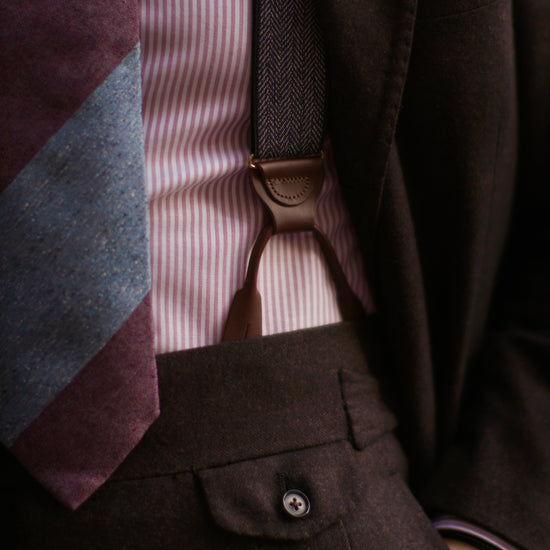 Herringbone Maroon Suspenders - KK & Jay Supply Co.
