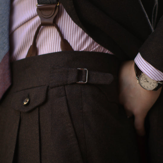 Herringbone Navy Suspenders - KK & Jay Supply Co.