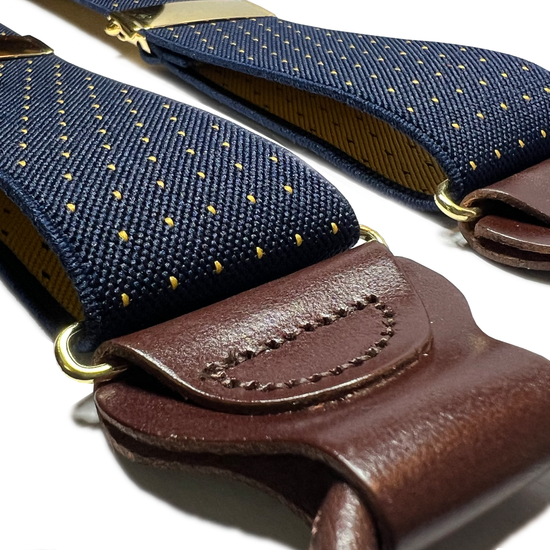 Jackson Dot Navy/Yellow Suspenders - KK & Jay Supply Co.