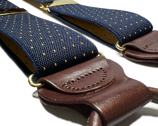Jackson Dot Navy/Yellow Suspenders - KK & Jay Supply Co.