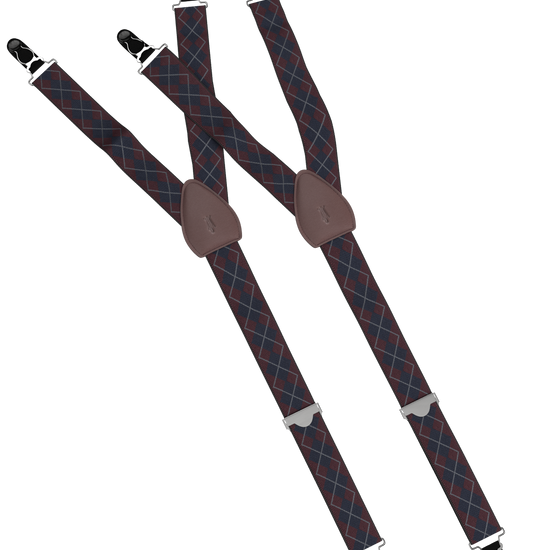 Ashford Navy/Maroon Shirttail Garters - KK & Jay Supply Co.