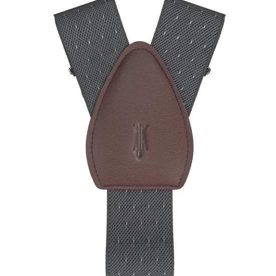 Jackson Dot Grey/White Shirttail Garters - KK & Jay Supply Co.