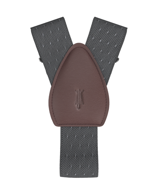 Jackson Dot Grey/White Shirttail Garters - KK & Jay Supply Co.