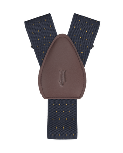 Jackson Dot Navy/Yellow Shirttail Garters