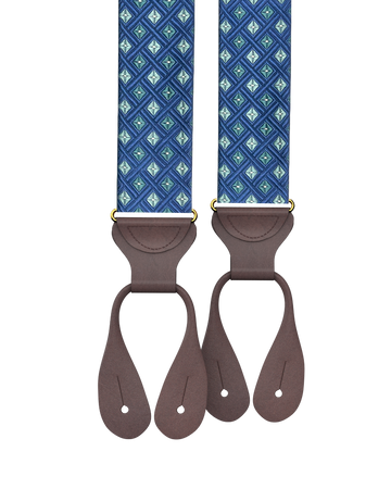 Morningside Silk Suspenders - Blue/Aqua - KK & Jay Supply Co.