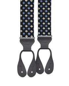 Morningside Silk Suspenders - Black/Blue - KK & Jay Supply Co.