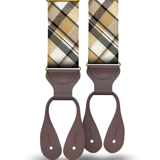 Mount Eden Madras Suspenders - Khaki - KK & Jay Supply Co.