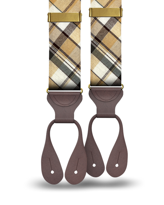 Mount Eden Madras Suspenders - Khaki - KK & Jay Supply Co.
