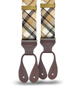 Mount Eden Madras Suspenders - Khaki
