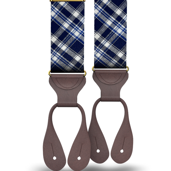 Mount Eden Madras Suspenders - Navy - KK & Jay Supply Co.