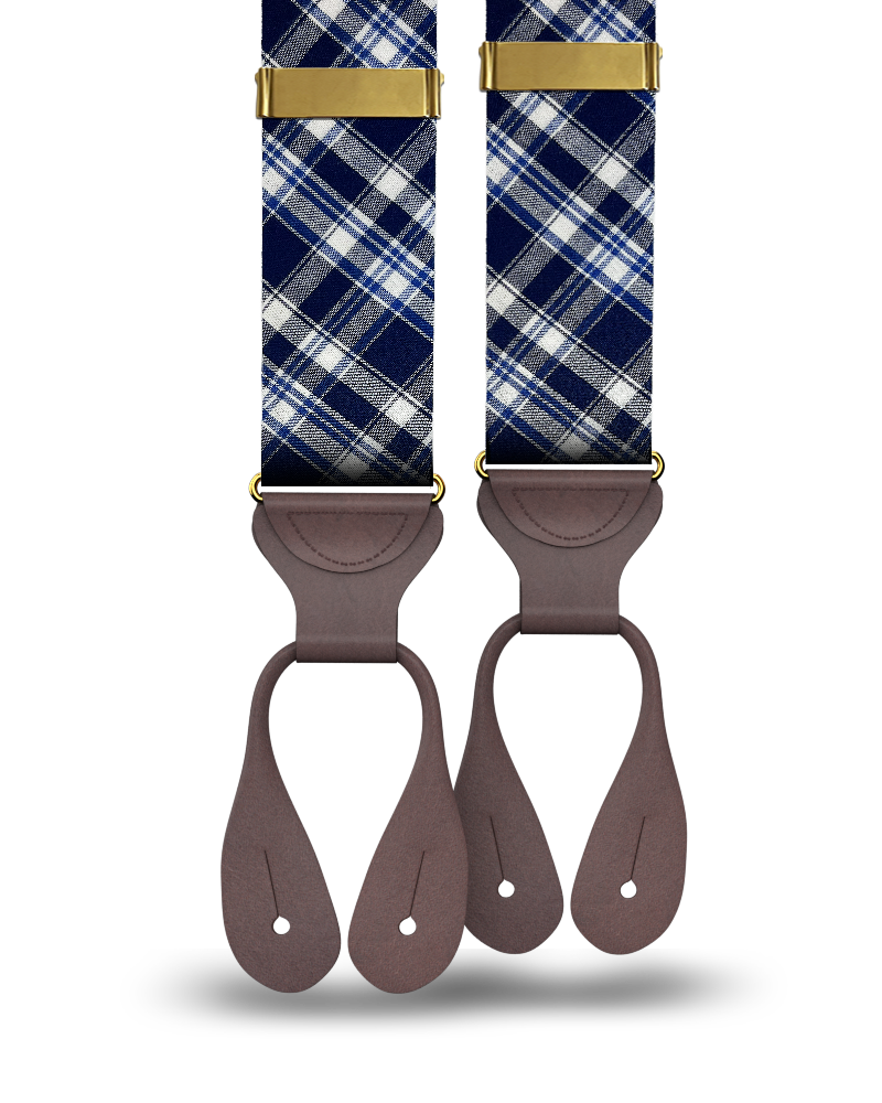 Mount Eden Madras Suspenders - Navy - KK & Jay Supply Co.