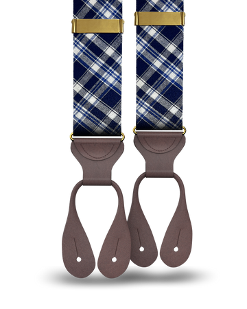 Mount Eden Madras Suspenders - Navy - KK & Jay Supply Co.