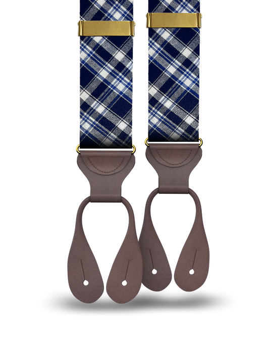 Mount Eden Madras Suspenders - Navy