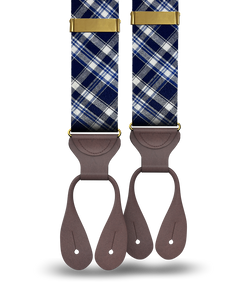 Mount Eden Madras Suspenders - Navy