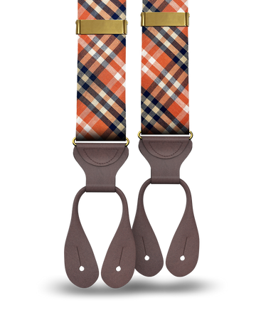 Mount Eden Madras Suspenders - Orange - KK & Jay Supply Co.