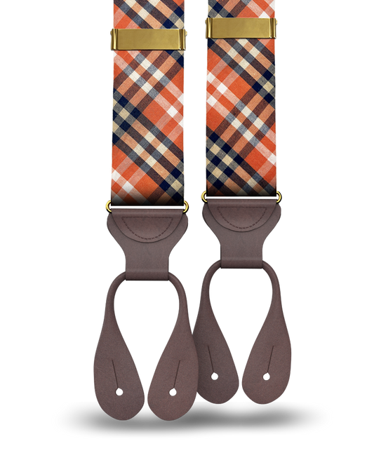 Mount Eden Madras Suspenders - Orange - KK & Jay Supply Co.