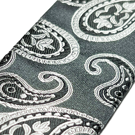 Orloff Grey Silk Paisley Suspenders - KK & Jay Supply Co.