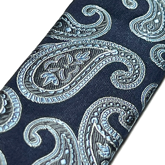 Orloff Navy Silk Paisley Suspenders - KK & Jay Supply Co.
