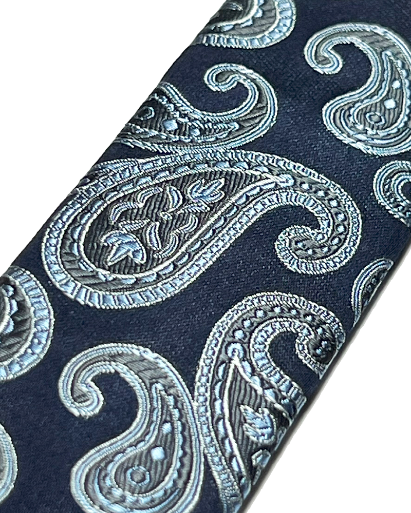 Orloff Navy Silk Paisley Suspenders - KK & Jay Supply Co.