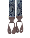 Orloff Navy Silk Paisley Suspenders - KK & Jay Supply Co.